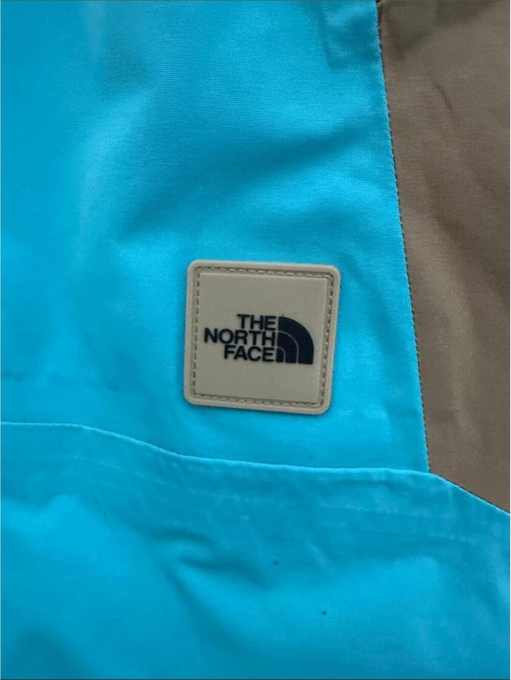 The North Face Anorak Teal Front with Tan Sleeve Hooded Pullover - Picture 4 of 6